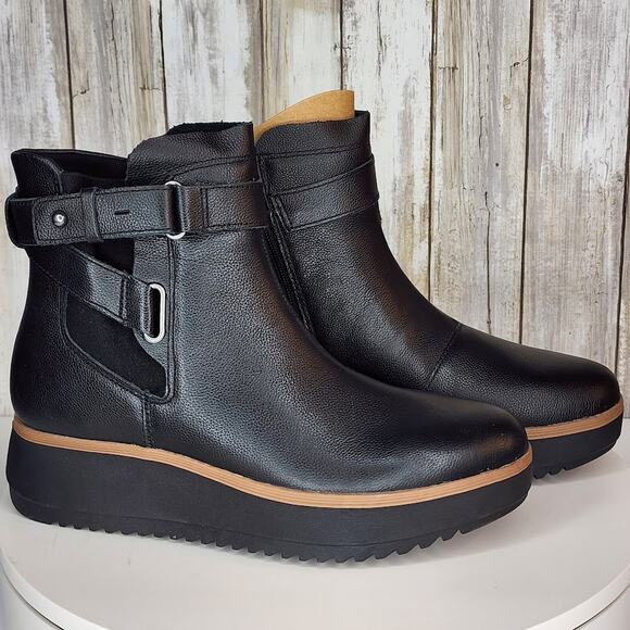 Clarks Women’s Zylah Faye Ankle Boots – Comfort Flatform Leather - Size 6 M - Picture 2 of 10